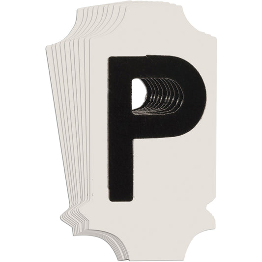 Brady Quick-Align® Individual Gothic Number & Letter Labels, P, 1" H, Black