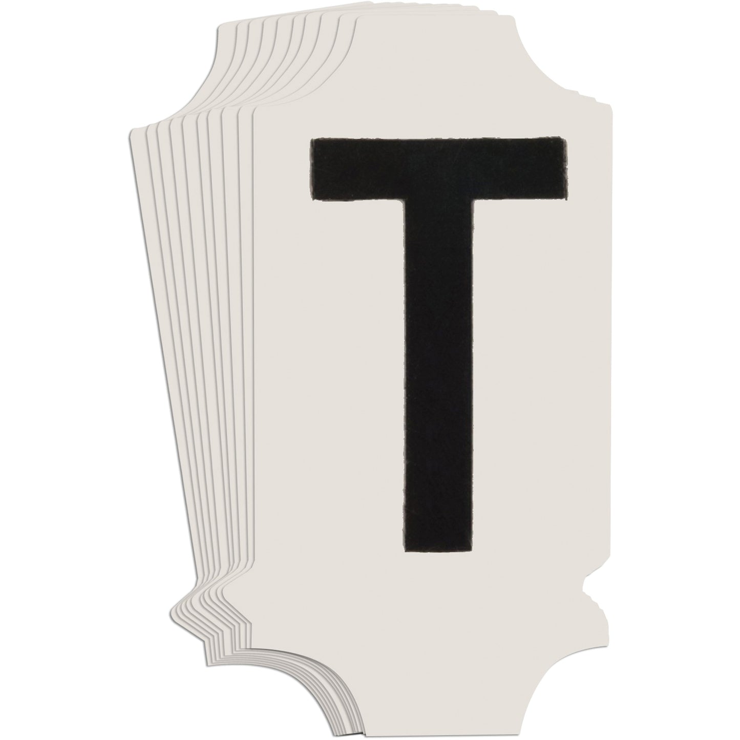 Brady Quick-Align® Individual Gothic Number & Letter Labels, T, 1" H, Black