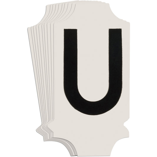 Brady Quick-Align® Individual Gothic Number & Letter Labels, U, 1" H, Black