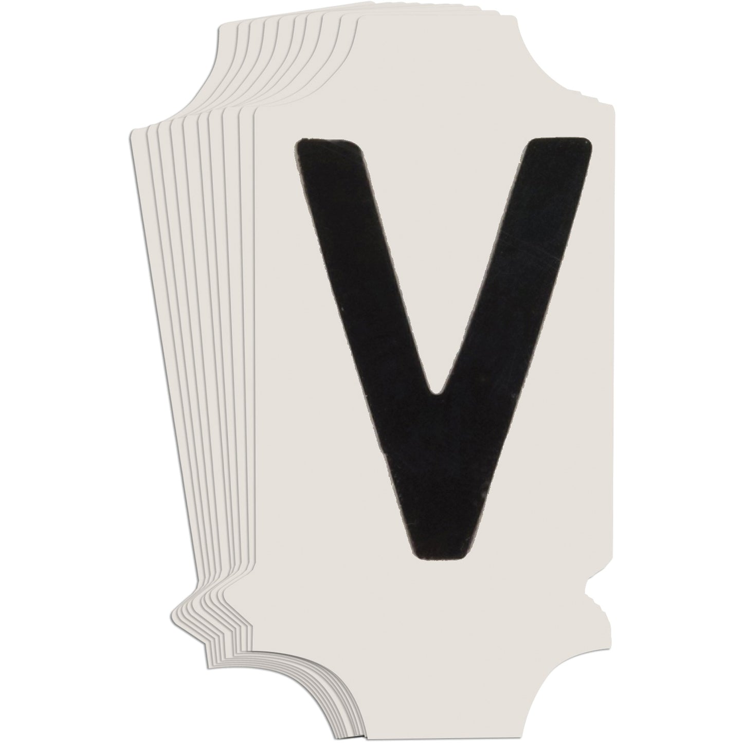 Brady Quick-Align® Individual Gothic Number & Letter Labels, V, 1" H, Black