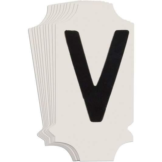Brady Quick-Align® Individual Gothic Number & Letter Labels, V, 1" H, Black
