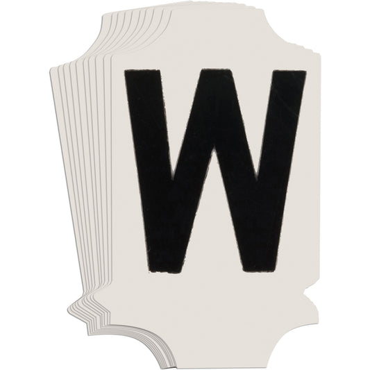 Brady Quick-Align® Individual Gothic Number & Letter Labels, W, 1" H, Black