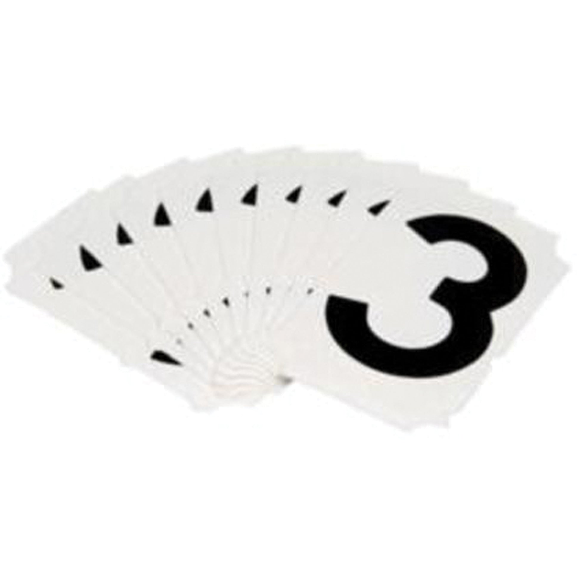 Brady Quick-Align® Individual Gothic Number and Letter Labels, 3, 2" H, Black