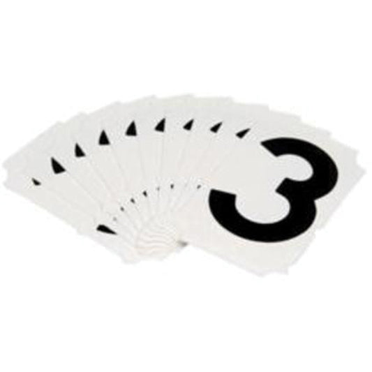 Brady Quick-Align® Individual Gothic Number and Letter Labels, 3, 2" H, Black