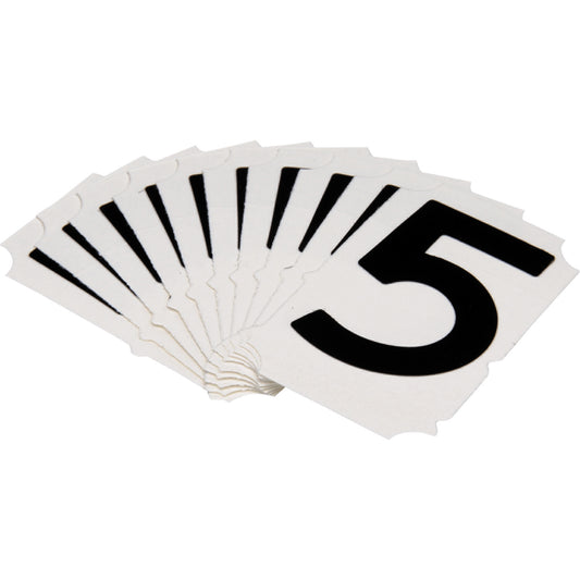 Brady Quick-Align® Individual Gothic Number and Letter Labels, 5, 2" H, Black