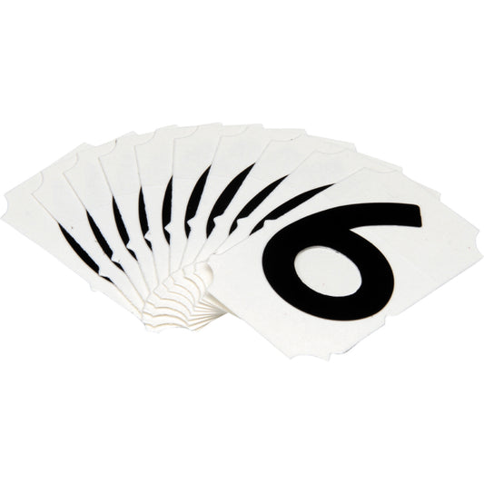 Brady Quick-Align® Individual Gothic Number and Letter Labels, 6, 2" H, Black