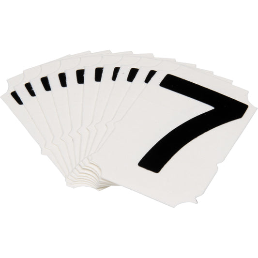 Brady Quick-Align® Individual Gothic Number and Letter Labels, 7, 2" H, Black