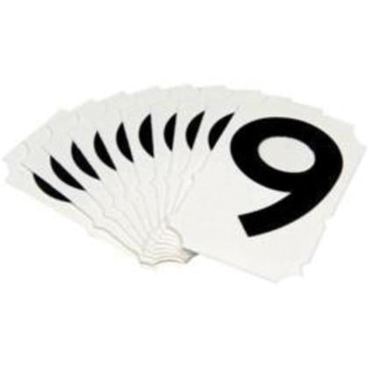Brady Quick-Align® Individual Gothic Number and Letter Labels, 9, 2" H, Black