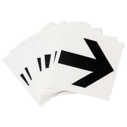 Brady Quick-Align® Individual Gothic Number and Letter Labels, Arrow Symbol, 2" H, Black