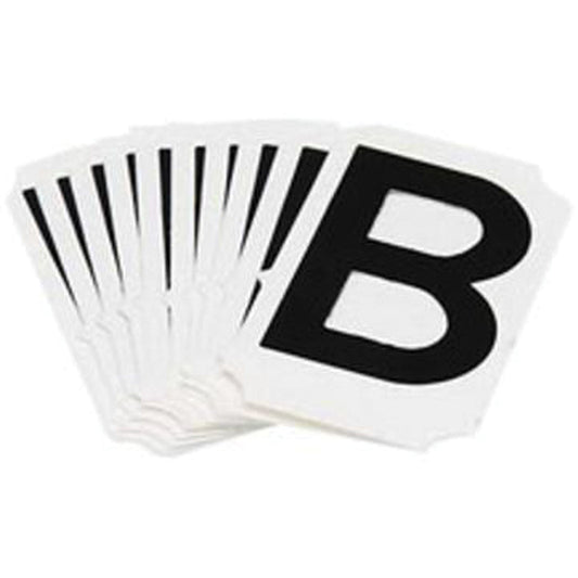 Brady Quick-Align® Individual Gothic Number and Letter Labels, B, 2" H, Black