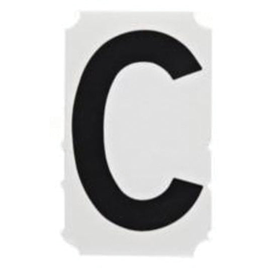 Brady Quick-Align® Individual Gothic Number and Letter Labels, C, 2" H, Black