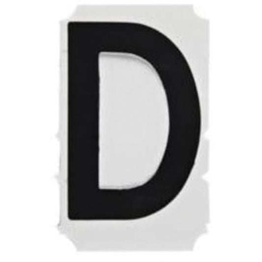 Brady Quick-Align® Individual Gothic Number and Letter Labels, D, 2" H, Black