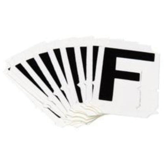 Brady Quick-Align® Individual Gothic Number and Letter Labels, F, 2" H, Black