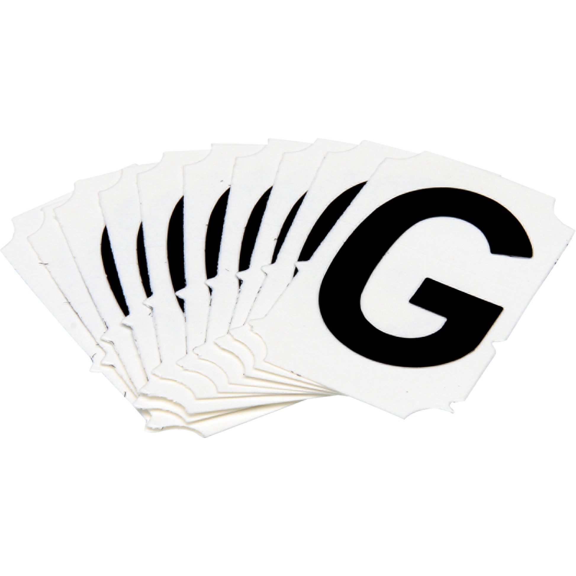 Brady Quick-Align® Individual Gothic Number and Letter Labels, G, 2" H, Black
