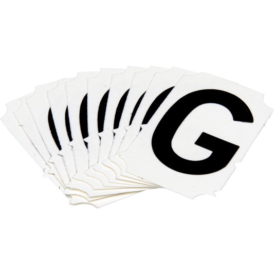 Brady Quick-Align® Individual Gothic Number and Letter Labels, G, 2" H, Black