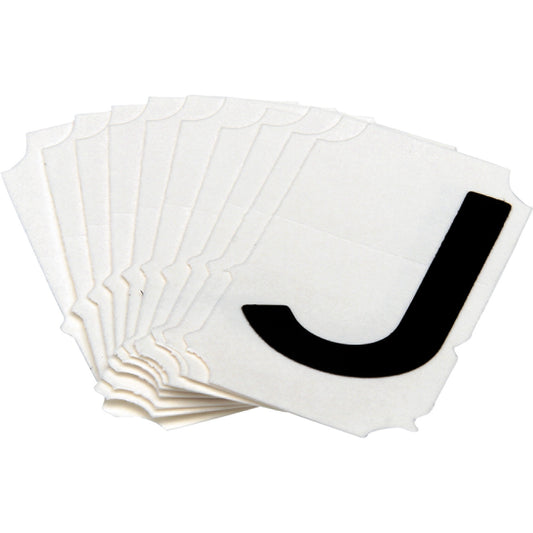 Brady Quick-Align®Individual Gothic Number and Letter Labels, J, 2" H, Black