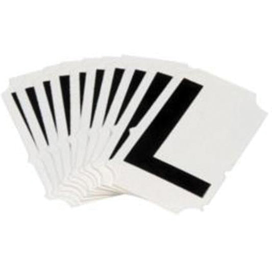 Brady Quick-Align®Individual Gothic Number and Letter Labels, L, 2" H, Black