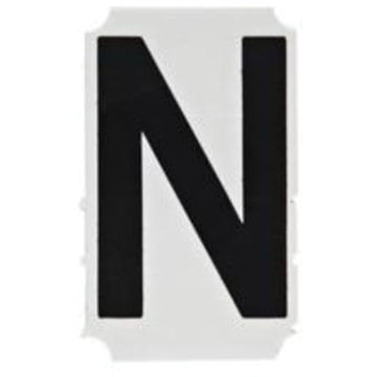 Brady Quick-Align® Individual Gothic Number & Letter Labels, N, 2" H, Black