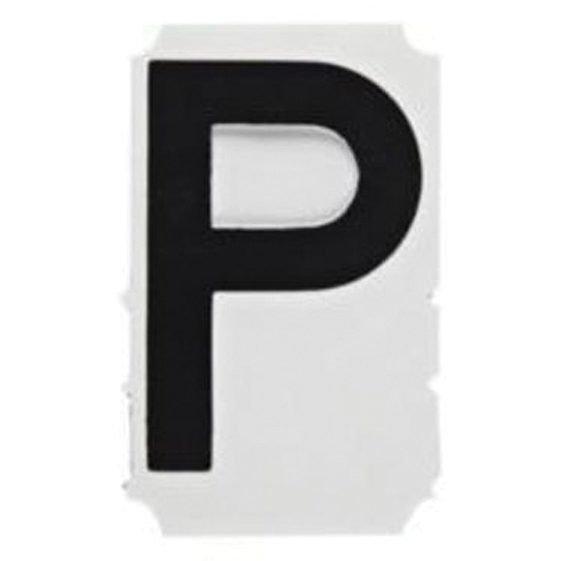 Brady Quick-Align® Individual Gothic Number & Letter Labels, P, 2" H, Black