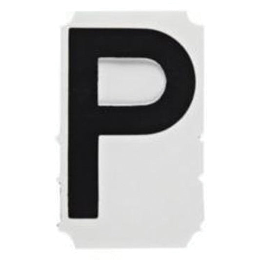 Brady Quick-Align® Individual Gothic Number & Letter Labels, P, 2" H, Black