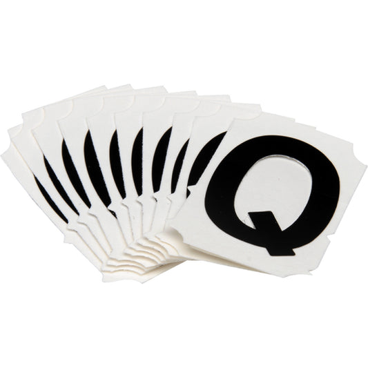 Brady Quick-Align® Individual Gothic Number & Letter Labels, Q, 2" H, Black