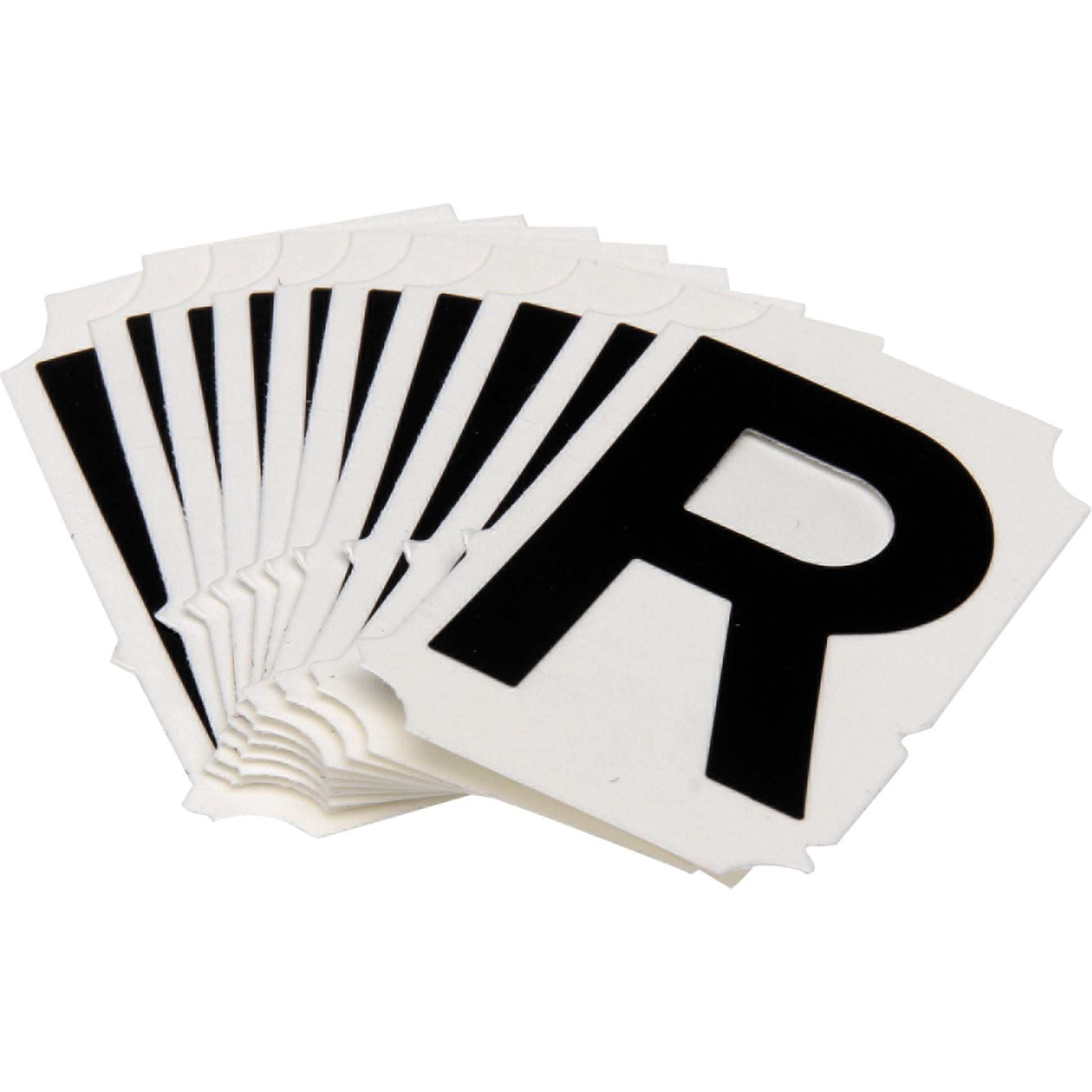 Brady Quick-Align® Individual Gothic Number & Letter Labels, R, 2" H, Black