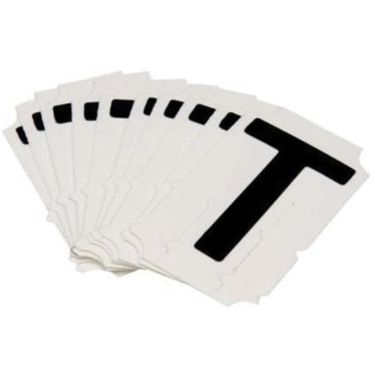 Brady Quick-Align® Individual Gothic Number & Letter Labels, T, 2" H, Black