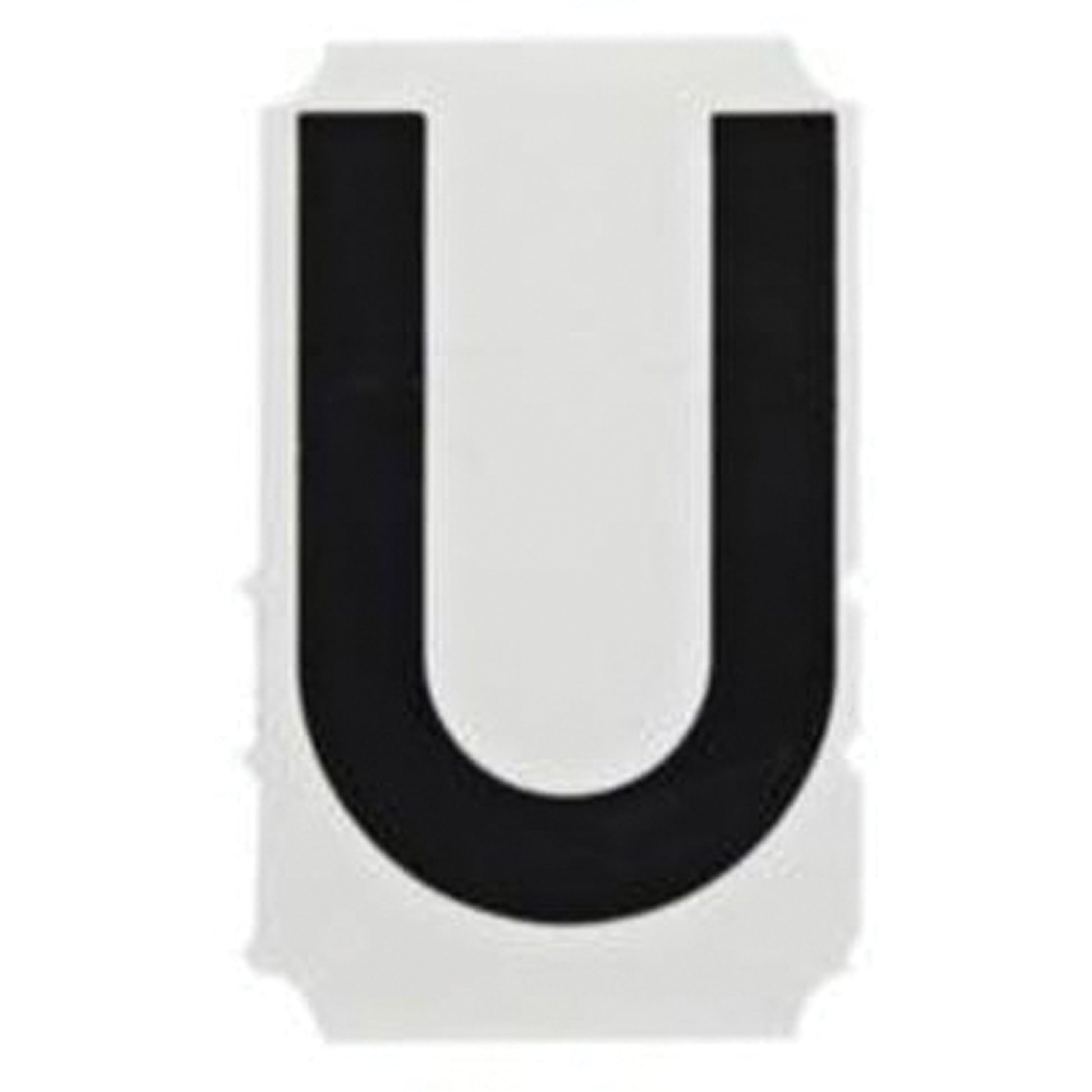 Brady Quick-Align® Individual Gothic Number & Letter Labels, U, 2" H, Black