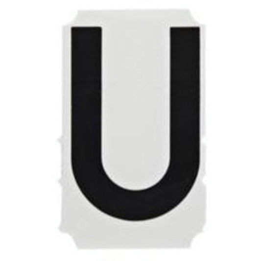 Brady Quick-Align® Individual Gothic Number & Letter Labels, U, 2" H, Black