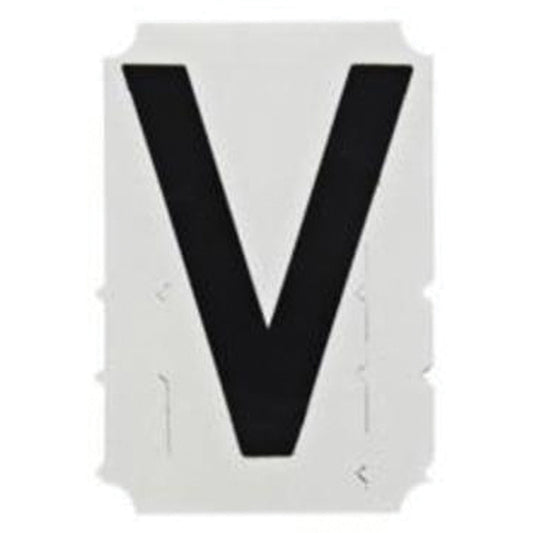 Brady Quick-Align® Individual Gothic Number & Letter Labels, V, 2" H, Black