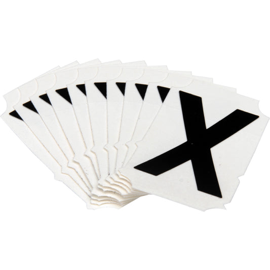 Brady Quick-Align® Individual Gothic Number & Letter Labels, X, 2" H, Black