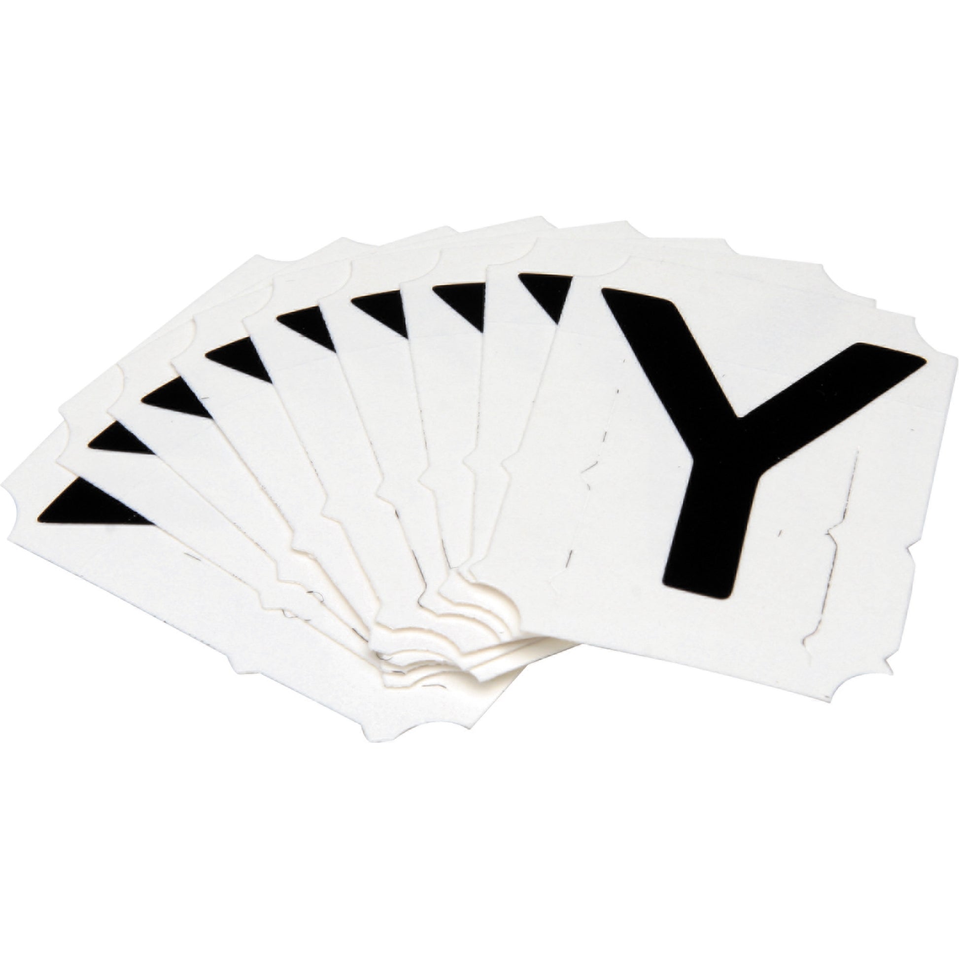 Brady Quick-Align® Individual Gothic Number & Letter Labels, Y, 2" H, Black