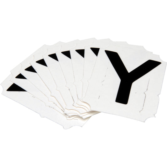 Brady Quick-Align® Individual Gothic Number & Letter Labels, Y, 2" H, Black