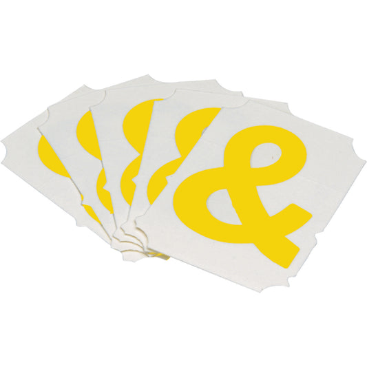 Brady Quick-Align® Individual Gothic Number & Letter Labels, Ampersand (&), 2" H, Yellow