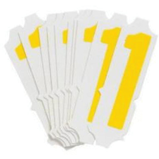 Brady Quick-Align® Individual Gothic Number and Letter Labels, 1, 2" H, Yellow