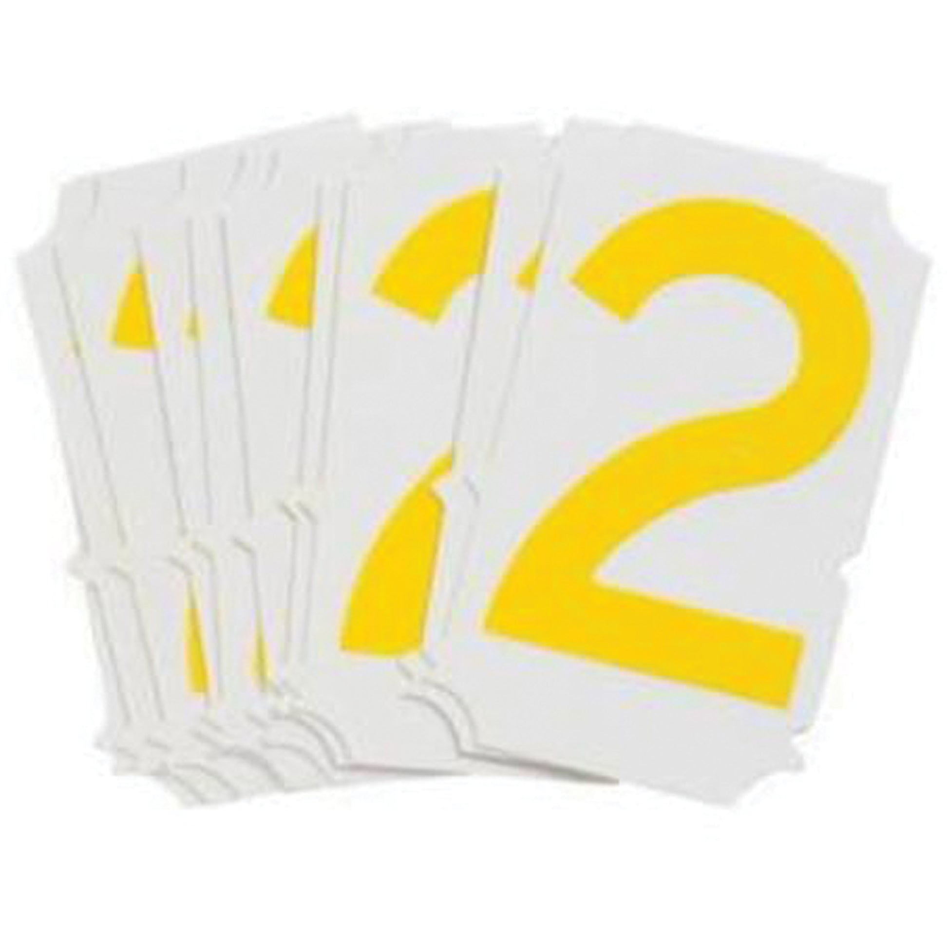 Brady Quick-Align® Individual Gothic Number and Letter Labels, 2, 2" H, Yellow