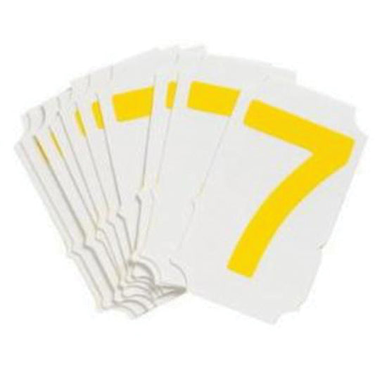 Brady Quick-Align® Individual Gothic Number and Letter Labels, 7, 2" H, Yellow