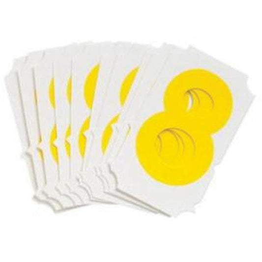 Brady Quick-Align® Individual Gothic Number and Letter Labels, 8, 2" H, Yellow
