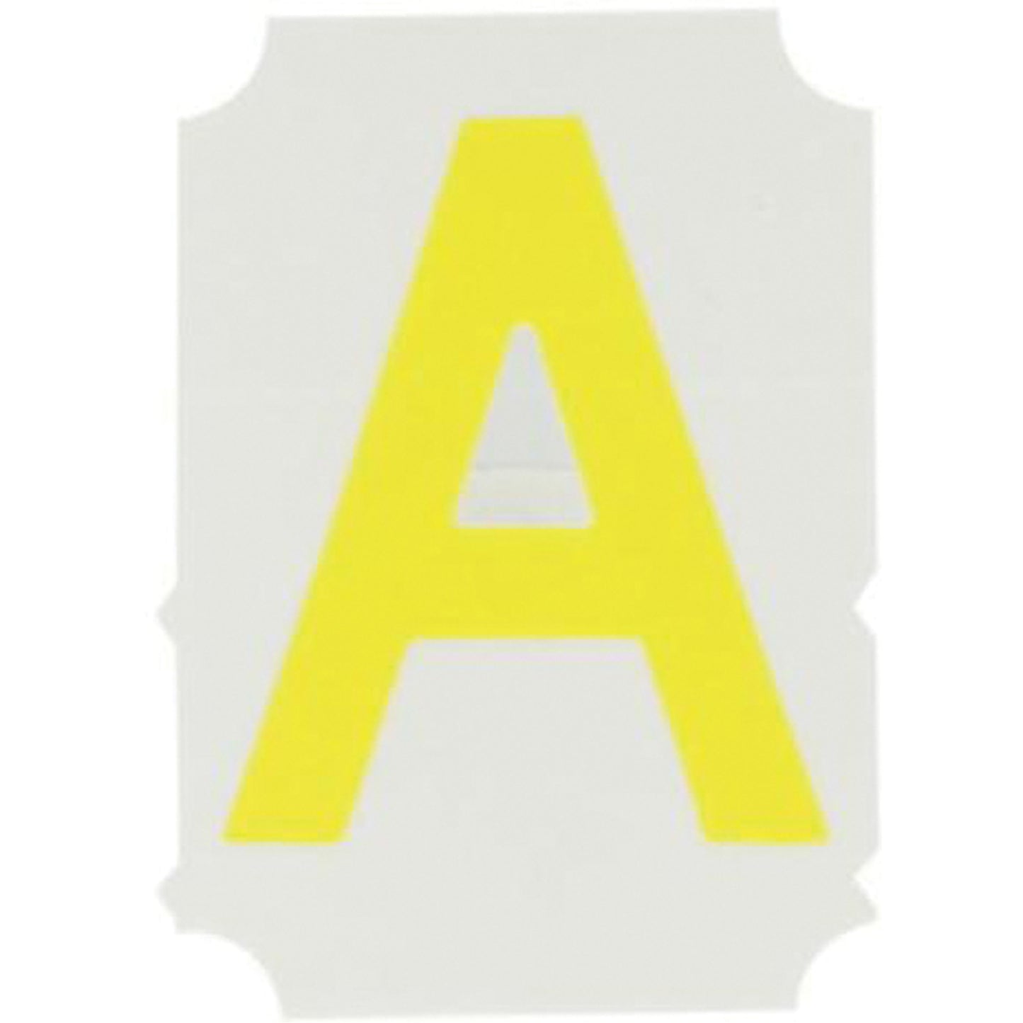 Brady Quick-Align® Individual Gothic Number and Letter Labels, A, 2" H, Yellow