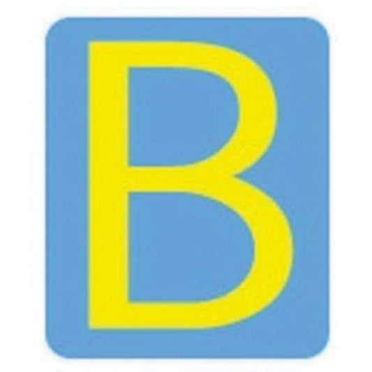 Brady Quick-Align® Individual Gothic Number and Letter Labels, B, 2" H, Yellow