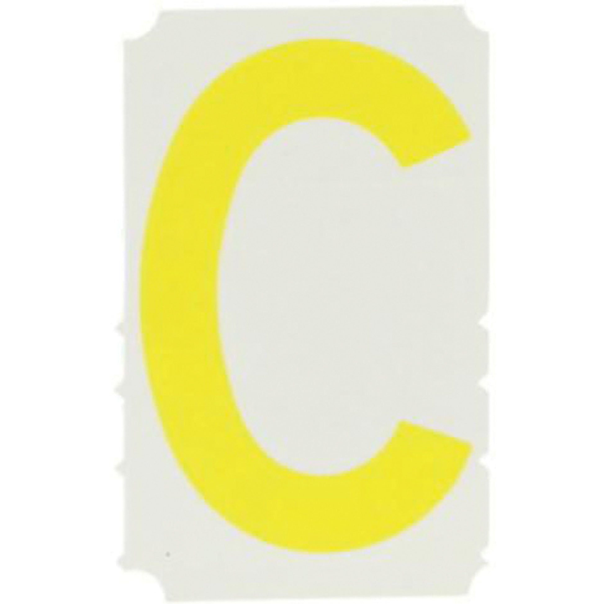 Brady Quick-Align® Individual Gothic Number and Letter Labels, C, 2" H, Yellow