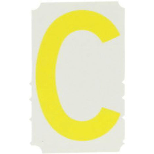 Brady Quick-Align® Individual Gothic Number and Letter Labels, C, 2" H, Yellow