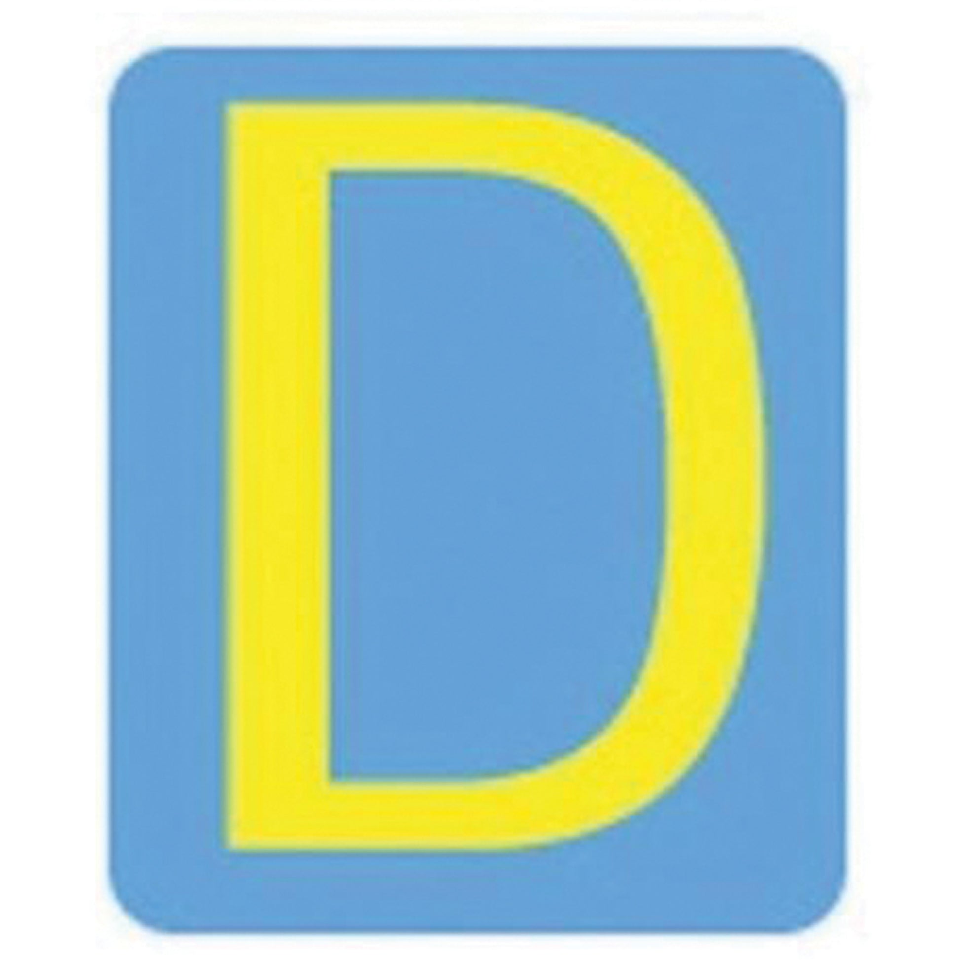 Brady Quick-Align® Individual Gothic Number and Letter Labels, D, 2" H, Yellow