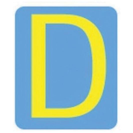 Brady Quick-Align® Individual Gothic Number and Letter Labels, D, 2" H, Yellow