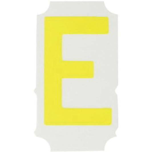 Brady Quick-Align® Individual Gothic Number and Letter Labels, E, 2" H, Yellow