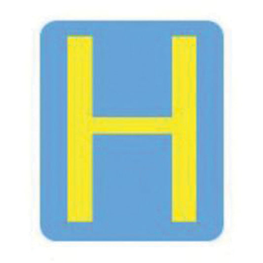 Brady Quick-Align®Individual Gothic Number and Letter Labels, H, 2" H, Yellow