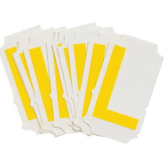 Brady Quick-Align®Individual Gothic Number and Letter Labels, L, 2" H, Yellow