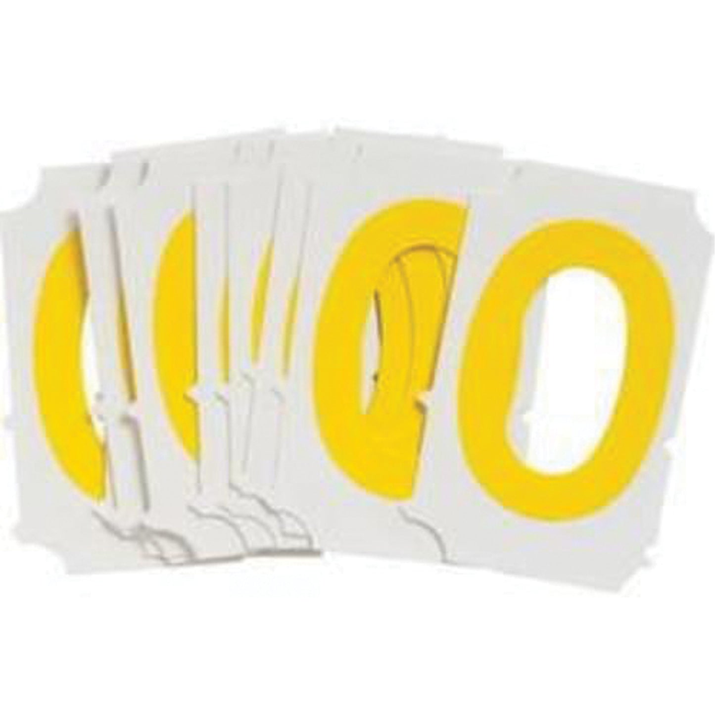 Brady Quick-Align® Individual Gothic Number & Letter Labels, O, 2" H, Yellow