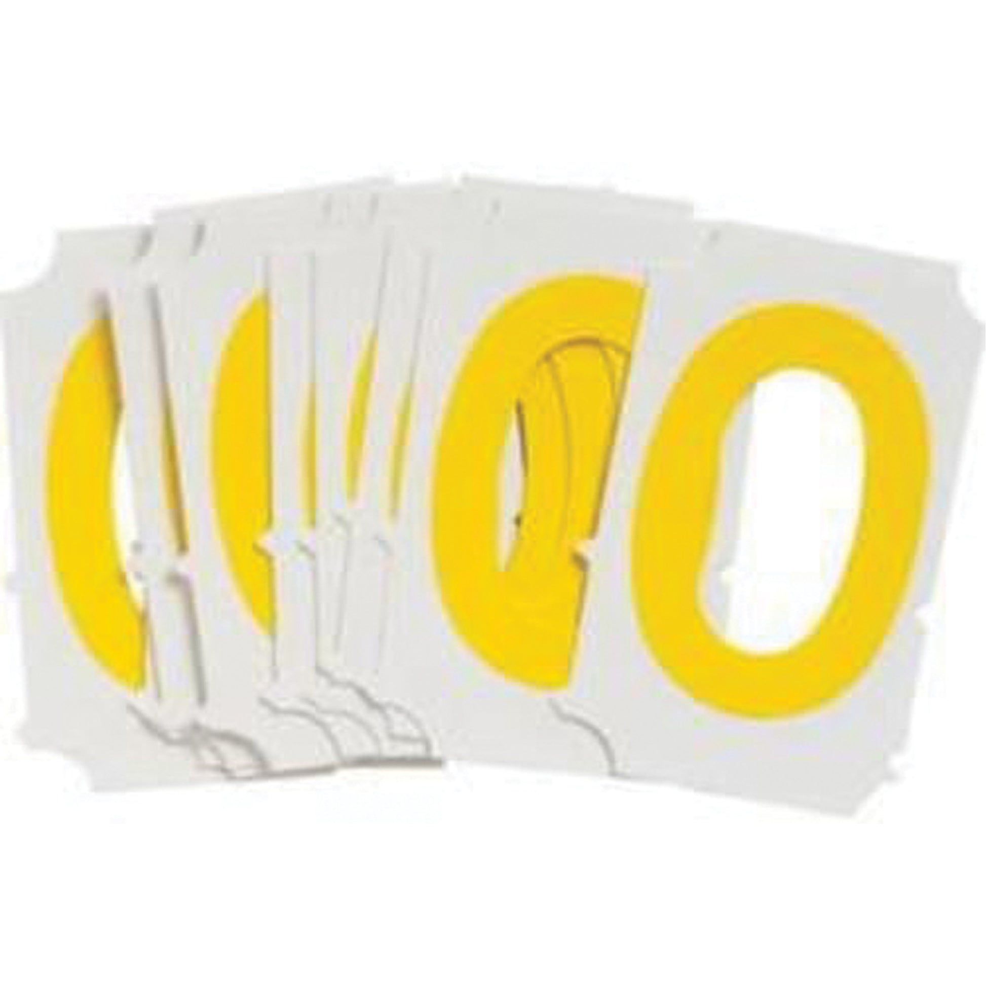 Brady Quick-Align® Individual Gothic Number & Letter Labels, O, 2" H, Yellow