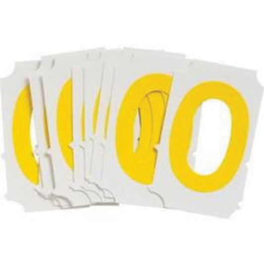 Brady Quick-Align® Individual Gothic Number & Letter Labels, O, 2" H, Yellow